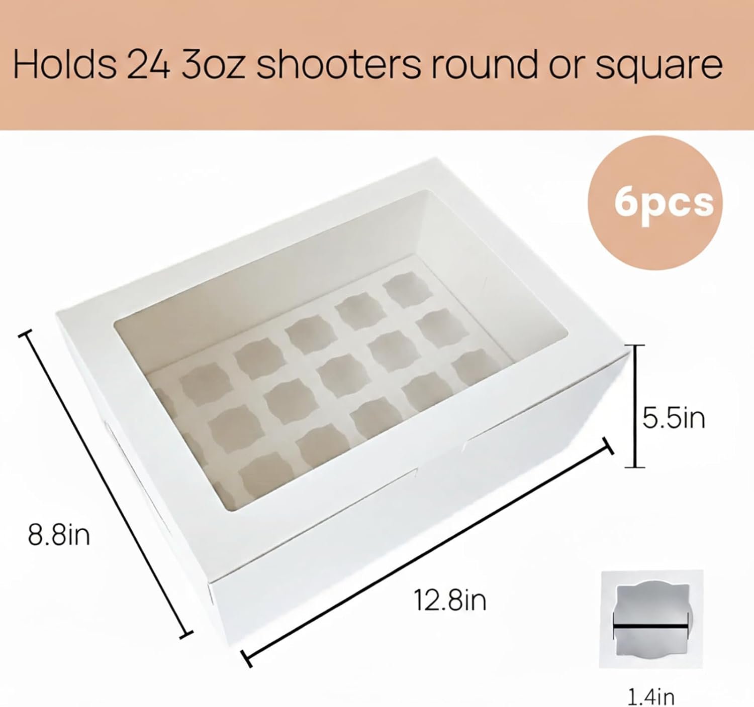 Großhandel Dessert Shooter Boxen, 6-Pack, für 24 Stück 3 oz Dessert Shooter, induviduelles Logo, hochwertige Lebensmittel-Transportbehälter, Hersteller