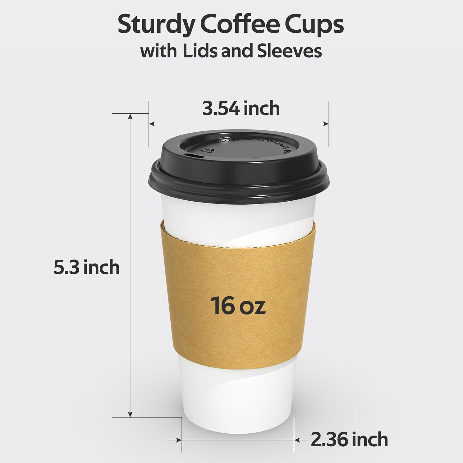 Individuelles Logo für 100er Packung 16 oz Einwegkaffee-Becher mit Deckeln und Hüllen, robuster dicker Papier & auslaufsicher isoliert für heiße und kalte Getränke, ideal für Ihre Eigenmarke vom Hersteller.