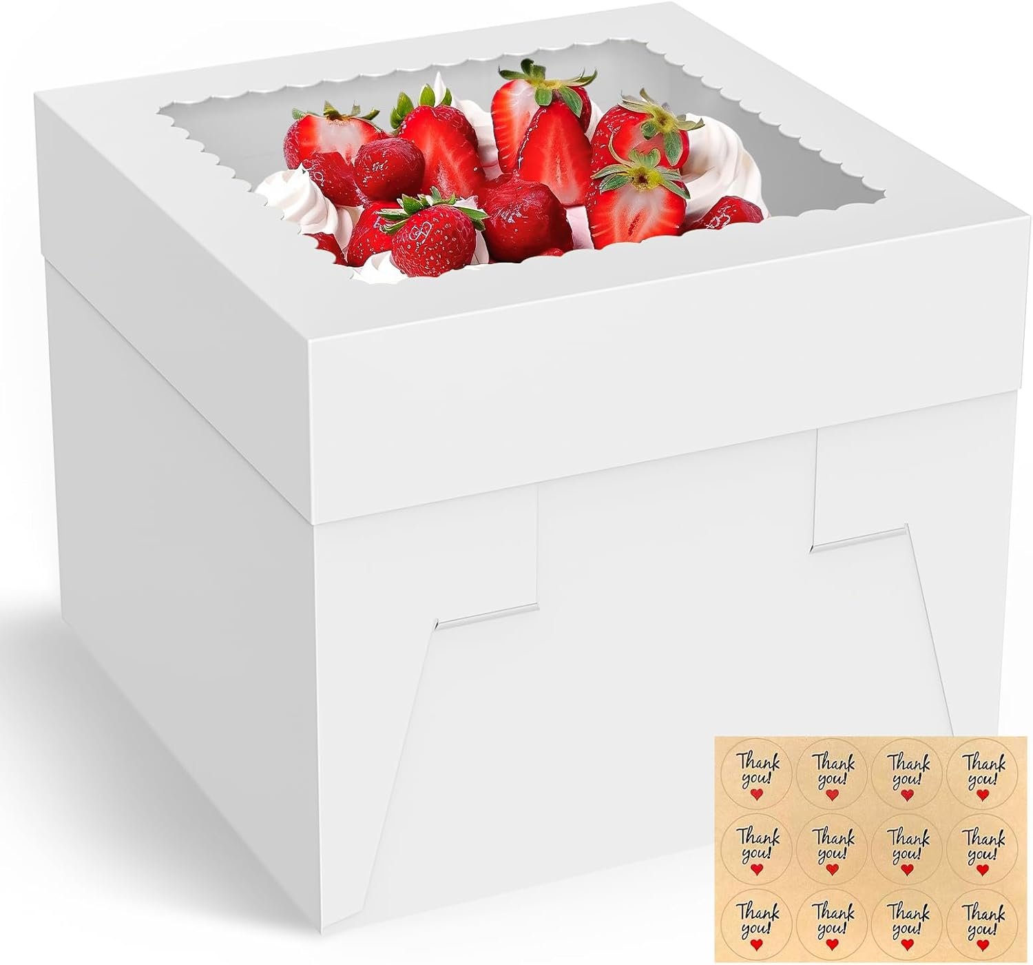 Großhandel 3 Kuchenboxen 10 Zoll, 10x10x8 Zoll hohe Box mit großem klarem Fenster für den Transport von Kuchen, Keksen, Torten, Cupcakes und Gebäck, ideal für Hochzeiten, Geburtstage und besondere Anlässe, individuelles Logo für Ihre Eigenmarke, Fabrik für zuverlässige Lieferung in Großmenge.