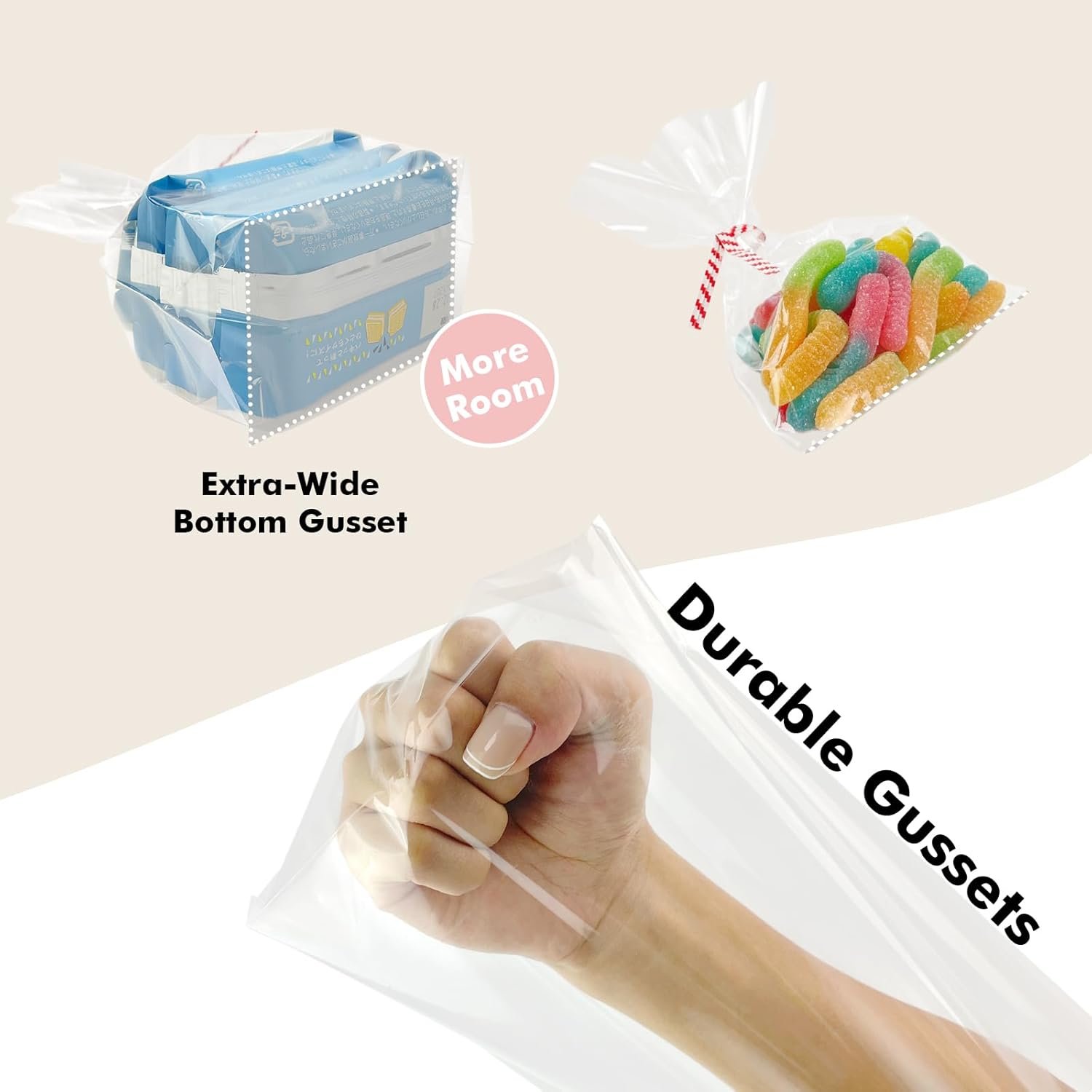 Individuelles Logo Geschenktüten 8x11 Zoll 50 Stück Flachboden-Gusset Cellophanbeutel für Süßigkeiten, Party-Geschenke, Tassen, Leckereien und Gebäckverpackungen, ideal für Geburtstagspartys, Ostern und Muttertag, erhältlich bei unserem Hersteller. Individuelles Logo Geschenktüten 8x11 Zoll 50 Stück Flachboden-Gusset Cellophanbeutel für Süßigkeiten, Party-Geschenke, Tassen, Leckereien und Gebäckverpackungen, ideal für Geburtstagspartys, Ostern und Muttertag, erhältlich bei unserem Hersteller.