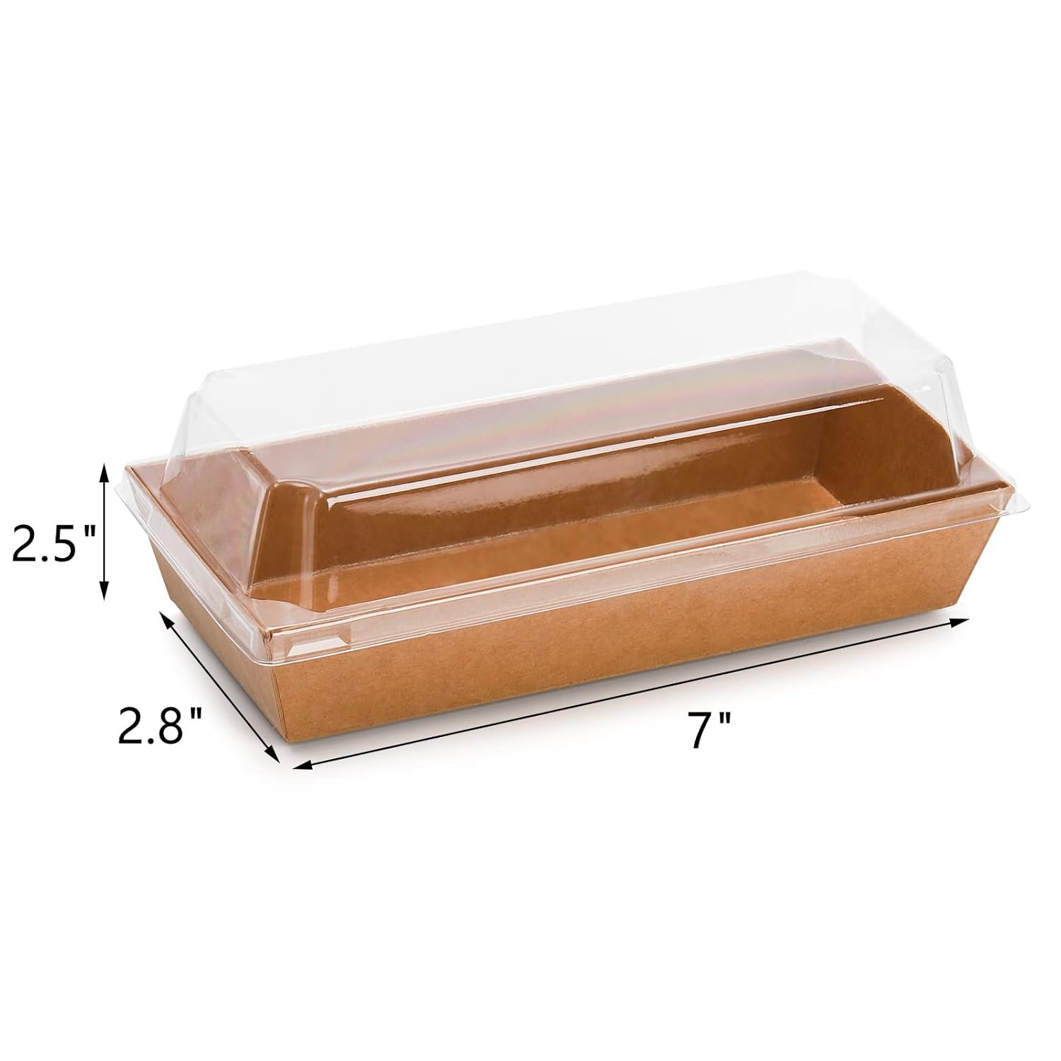 Großhandel 100 Stück Einweg Sandwichbehälter mit transparenten Deckeln, rechteckige Sushi-To-Go Behälter, Boxen für Schweizer Rollen Kuchen für Craft-Desserts, Waffeln, Kekse, Brot, Gebäck, Hersteller für Bulk-Bestellungen