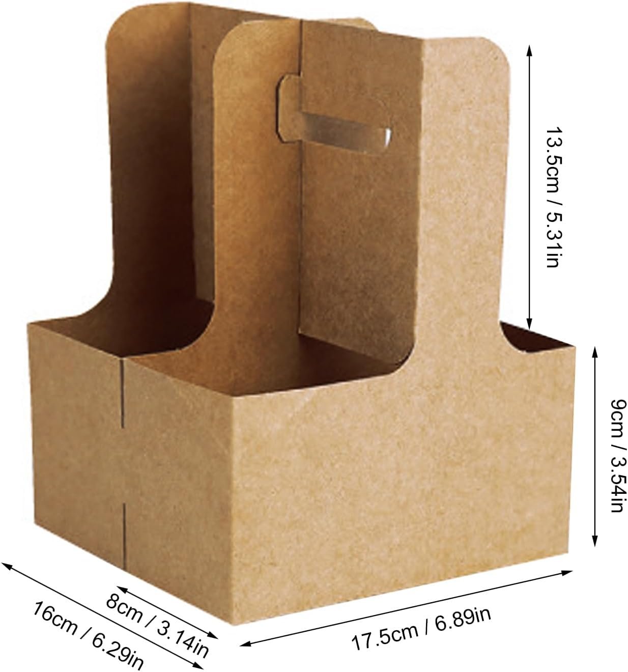 Individuelles Logo 20er Pack 2-Fach Getränketräger mit Griff, Kraft-Papiertragetaschen für Einweg-Getränke, 12-30 OZ to Go Kaffeebecher Halter für Takeout, Café und Restaurantlieferdienste, Hersteller.