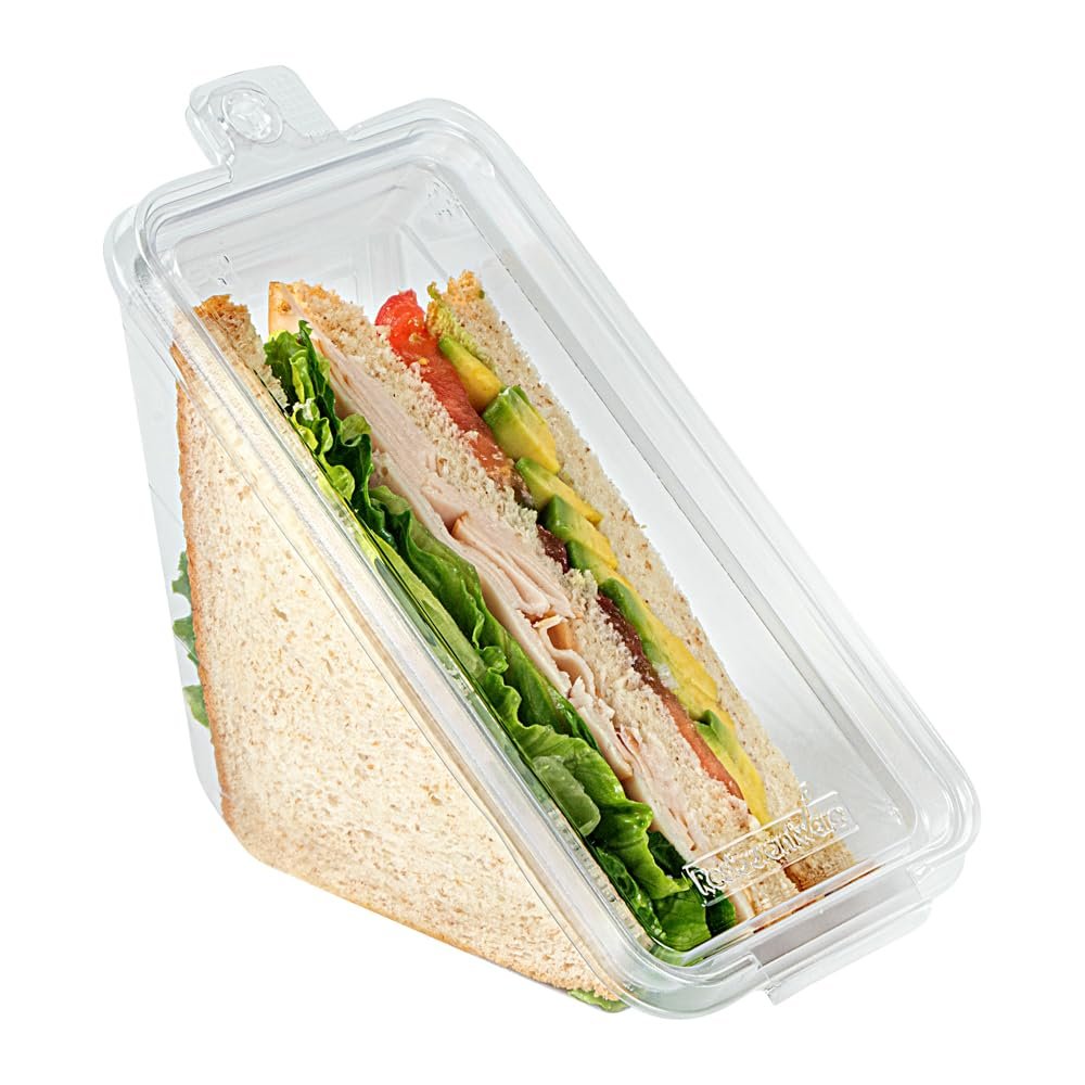 Großhandel 100 langlebige Sandwich-Containern in 7,4 x 3,9 x 3,5 Zoll - Tamper-evidente, gefrierbare klare Plastiksandwich-Container mit Scharnierdeckeln, individuell bedruckbar von Herstellern.