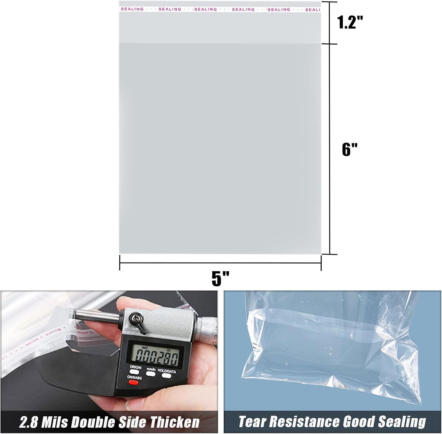 Großhandel Cellophan-Tüten 5x6 Zoll individuell verpacken mit eigenem Logo, 100 Stück selbstklebende Süßigkeitenbeutel für Geschenkverpackungen, Hersteller von Verpackungsmaterialien