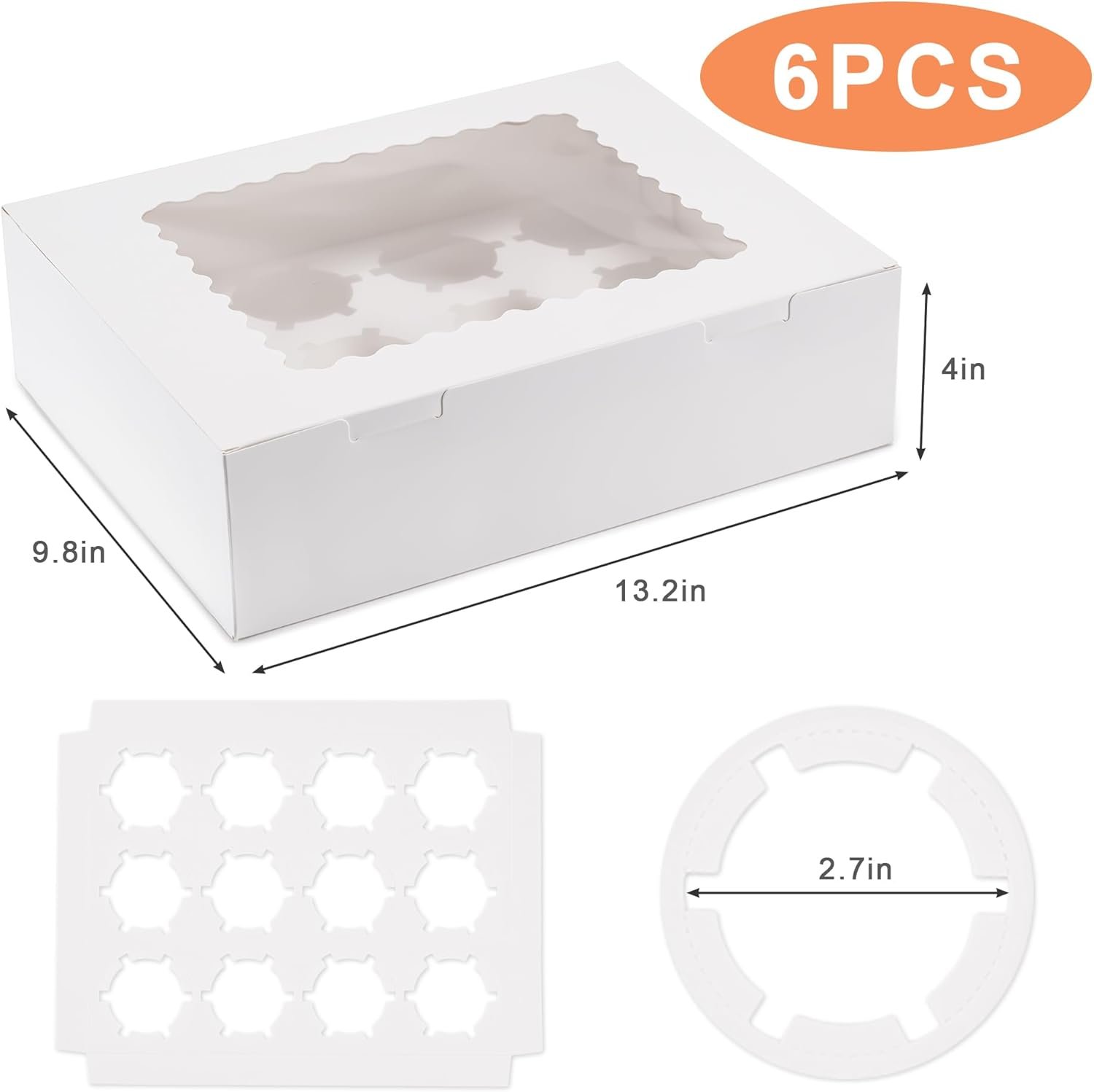 Großhandel 6er Cupcake Boxen - Überzeugen Sie mit 12er Kapazität, lebensmittelechten Cupcake Haltern mit Fenster für einfache Präsentation und Transport - Perfekt für Desserts und individuelle Logos, hergestellt von einem zuverlässigen Lieferanten.