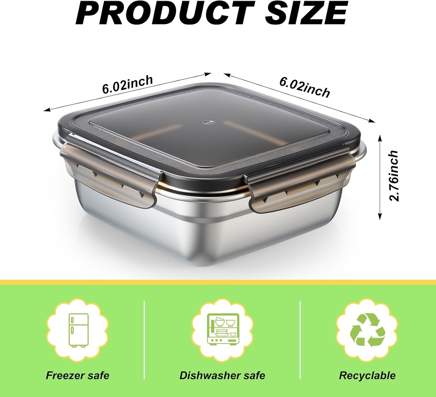 Großhandel 6er Pack Edelstahl-Sandwichbehälter mit Deckeln 25,4 oz für Lunchboxen mit luftdichtem Silikonverschluss für Snacks und Sandwiches, Hersteller Eigenmarke