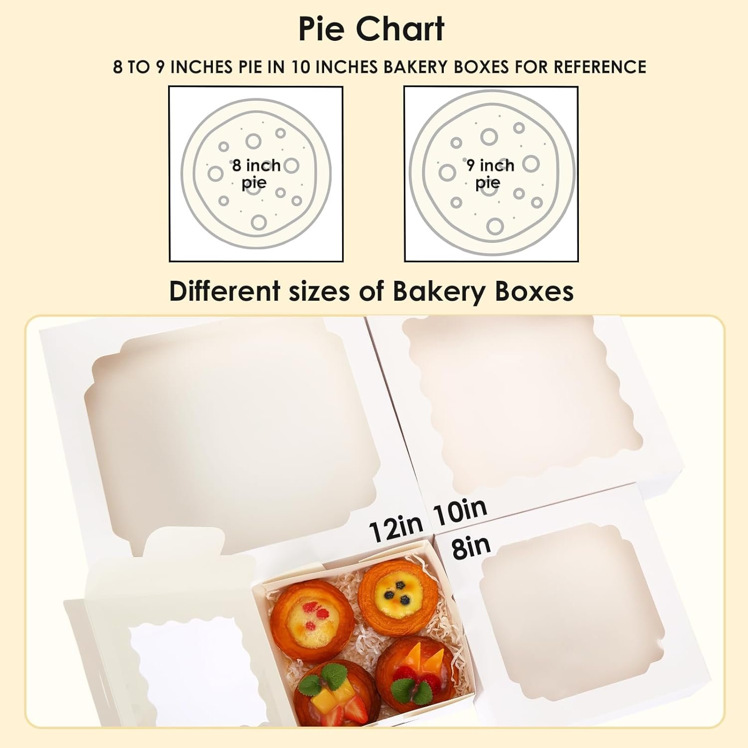 Großhandel 70 Stück weiße Kuchenboxen 10x10x2,5 mit Fenster, Cookie-Boxen für Torten, Treat-Boxen für Desserts, Muffins und Donuts, individueller Logo-Service von einem zuverlässigen Lieferanten.