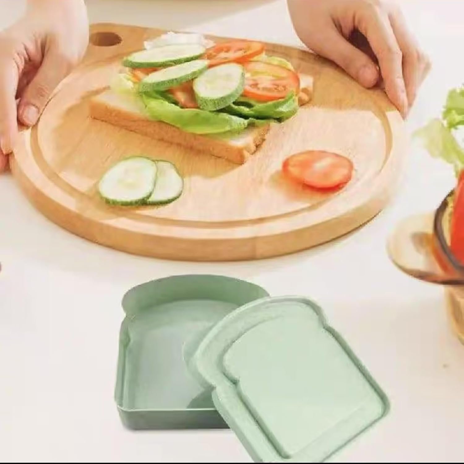 Großhandel 4 Toastform Sandwichboxen 14Oz wiederverwendbare Brotdosen für Erwachsene mit individuellem Logo, Hersteller für Mikrowellenheizung und Gefrieraufbewahrung.