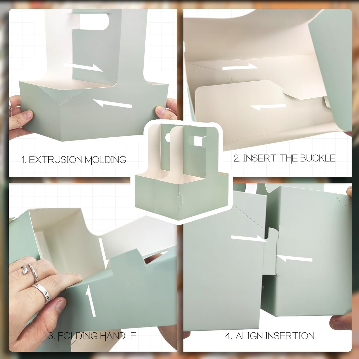 Großhandel 2 Cup Träger für Getränke mit Griff, 15 Stück, grüner Pappbecherhalter, ideal für heiße und kalte Getränke, geeignete Lösung für die Lebensmittelanlieferung, OEM erhältlich.