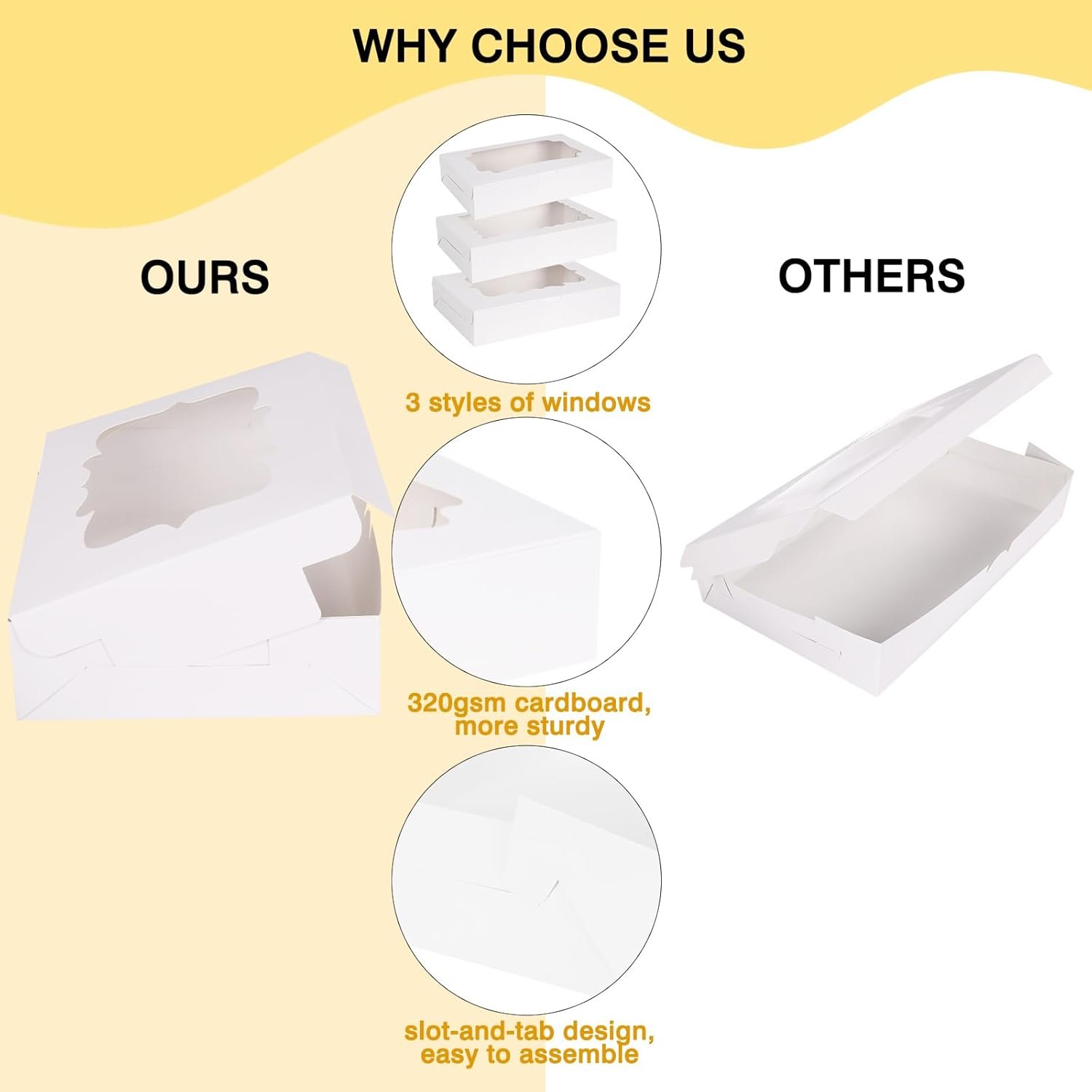 Großhandel Cookie Boxen 60 Stück 12x8x2,5 Zoll, Treat Container mit Fenster für Süßigkeiten, Schokolade, Erdbeeren, Kuchen, Muffins, Donuts, Individuelles Logo, Hersteller.