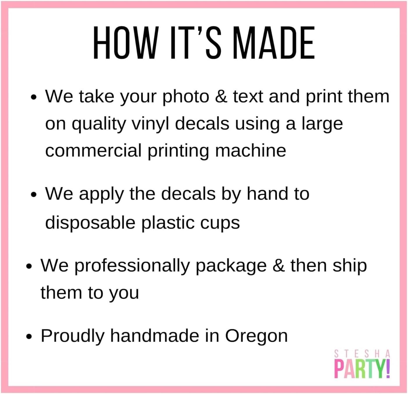 Großhandel Individuelles Logo, Set aus 24 personalisierten Bechern mit Foto, OEM Kunststoffbecher 16oz, personalisierte Party-Dekorationen, Geburtstagserinnerungen, Trinkbehälter in Großmenge