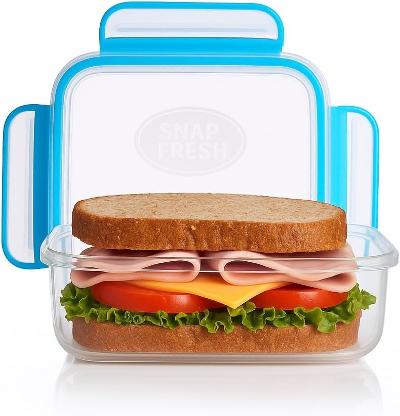 Großhandel von 4er-Pack leakproof Sandwich-Containern, BPA-freie und wiederverwendbare Boxen mit luftdichtem Verschluss. Ideal auch für Salate, Snacks, Obst und Lebensmittelaufbewahrung. Individuelles Logo für Ihre Eigenmarke verfügbar. Hersteller für qualitativ hochwertige Produkte.