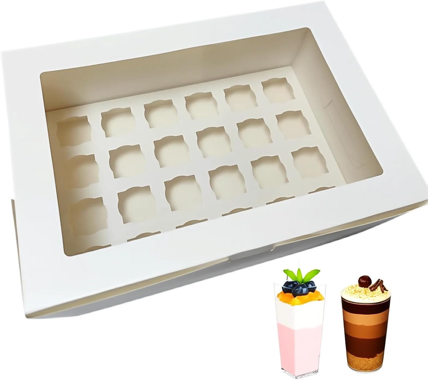 Großhandel Dessert Shooter Boxen, 6-Pack, für 24 Stück 3 oz Dessert Shooter, induviduelles Logo, hochwertige Lebensmittel-Transportbehälter, Hersteller