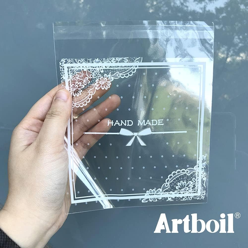 Großhandel 200 Stück klare Spitzen Schleifen selbstklebende Treat Bags – elegante Cellophan-Taschen für Cookies und Süßigkeiten, OEM für Backwaren, Hochzeiten und Partygeschenke