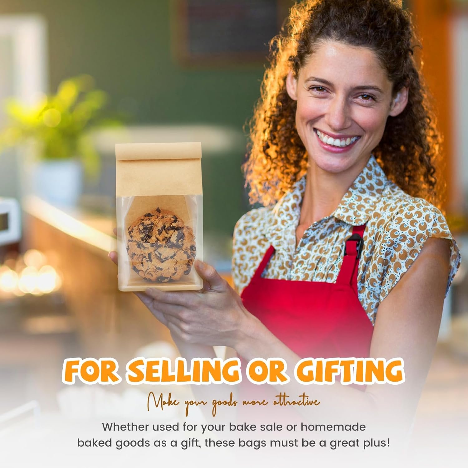 Großhandel 50 Pack Verpackungsbeutel für Kekse, 3,9x3,1x8,2 Zoll kleine Backwarenbeutel mit Fenster, Hersteller für wiederverwendbare Papierbeutel mit Zippverschluss und sich selbst aufstellend, OEM für Geschenke und Verkauf von gebackenen Waren