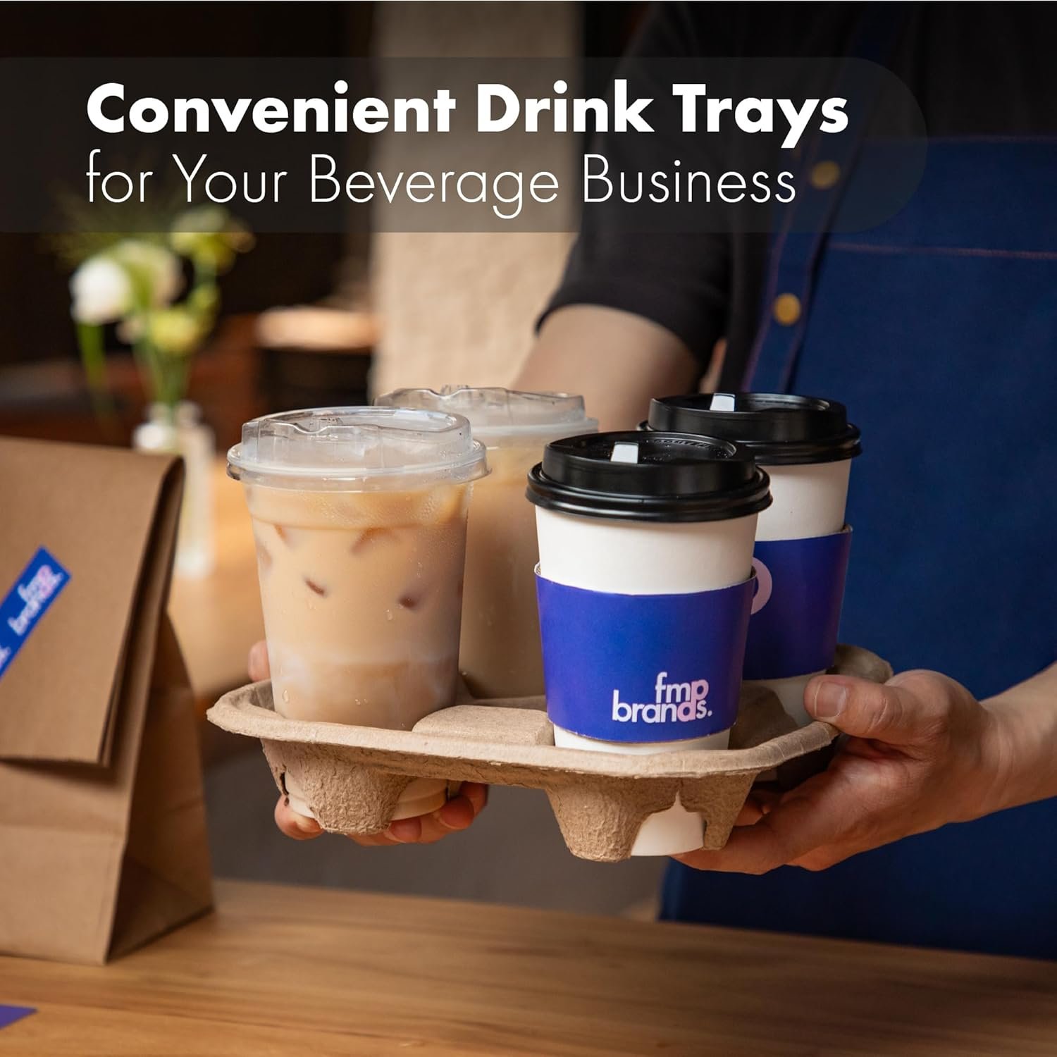 Großhandel 45 Packung kompostierbare Pulp-Faser-Träger für 8-32 Unzen Becher, strapazierfähige Einweg-Halter für Kaffee to go, ideal für Lieferdienste und individuelle Logos, Hersteller von langlebigen Lösungen für den Getränkeservice.