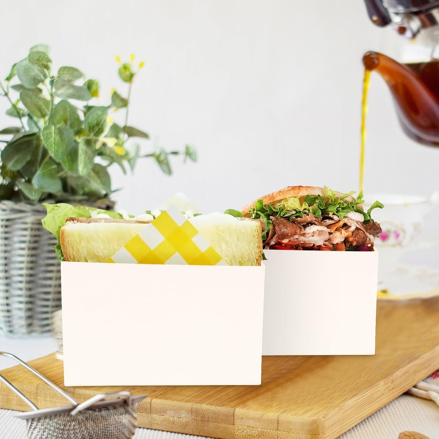 Großhandel 200 Pcs Sandwichverpackungen, individuelle Logo-Optionen, Hersteller von Take Out Lebensmittelschalen, Toast Halter für Restaurant, Picknick und Party.