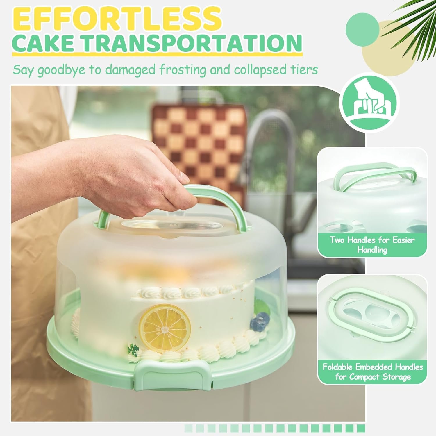 Großhandel Cake Carrier mit Deckel und Griff, BPA-freie Tortenbehälter für 10 Zoll Kuchen, Hersteller von Cupcake Träger - Kunststoffabdeckung mit doppelseitiger Basis für den Transport von Torten, Nüssen und Früchten, perfektes Geschenk für individuelle Marken.