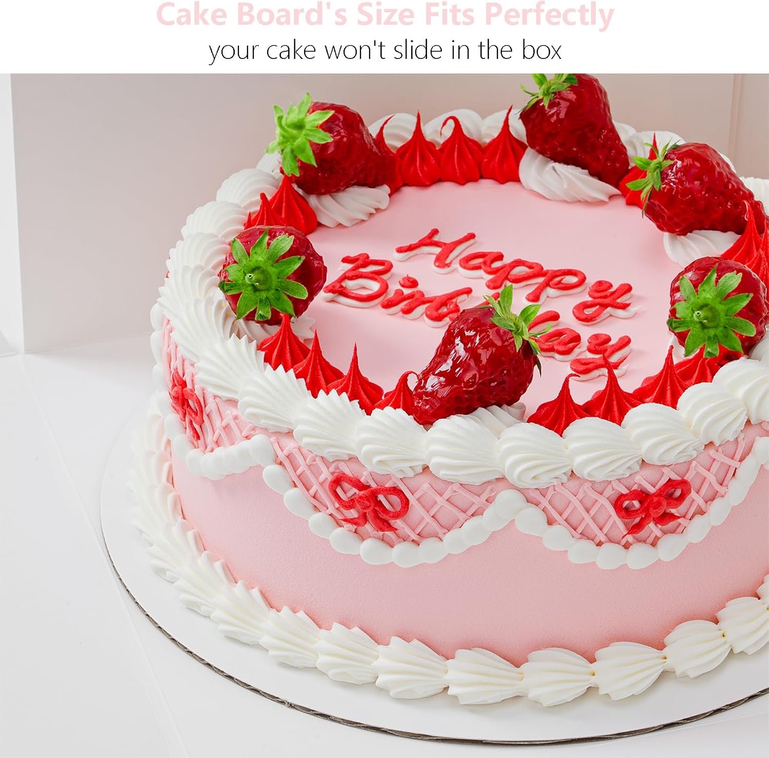 Individuelles Logo auf 3er-Pack Kuchenboxen, 10x10x8 Zoll hohe Kuchenbox mit Kuchenböden, weiße Bäckereikisten mit Fenster, Einweg-Kuchenbehälter mit Deckeln für Kuchen, Donuts, Torten, Kekse, Hochzeit, Geburtstag, Party vom Lieferant.