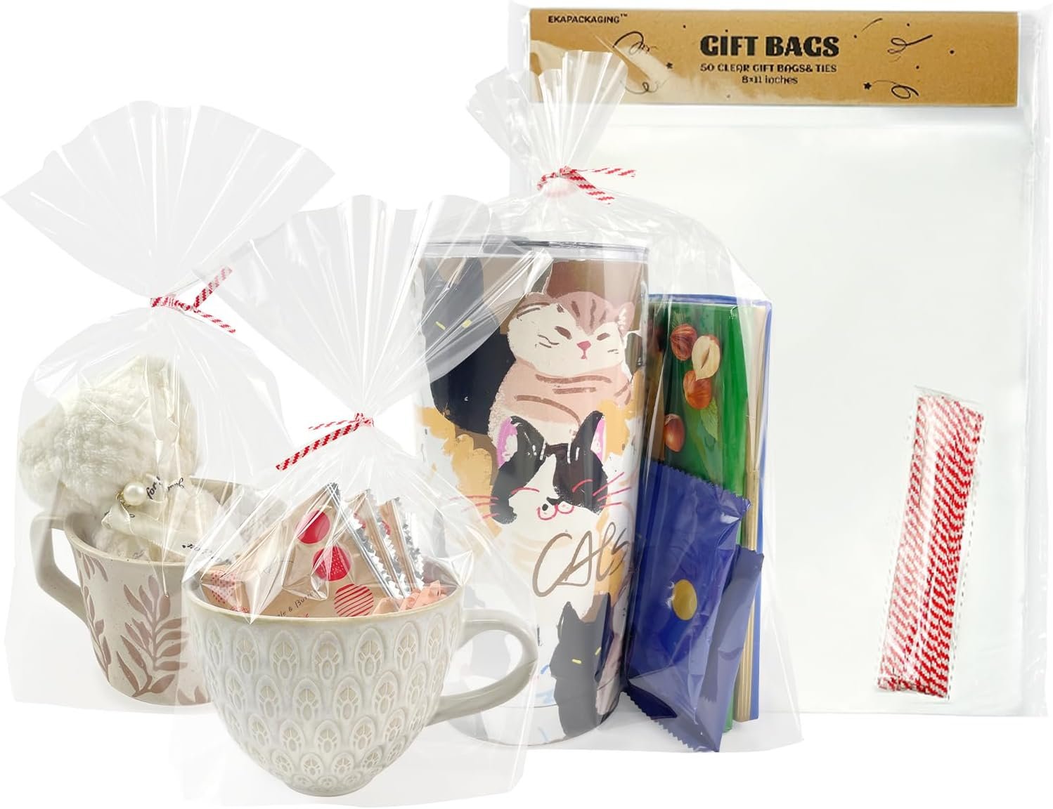 Individuelles Logo Geschenktüten 8x11 Zoll 50 Stück Flachboden-Gusset Cellophanbeutel für Süßigkeiten, Party-Geschenke, Tassen, Leckereien und Gebäckverpackungen, ideal für Geburtstagspartys, Ostern und Muttertag, erhältlich bei unserem Hersteller. Individuelles Logo Geschenktüten 8x11 Zoll 50 Stück Flachboden-Gusset Cellophanbeutel für Süßigkeiten, Party-Geschenke, Tassen, Leckereien und Gebäckverpackungen, ideal für Geburtstagspartys, Ostern und Muttertag, erhältlich bei unserem Hersteller.