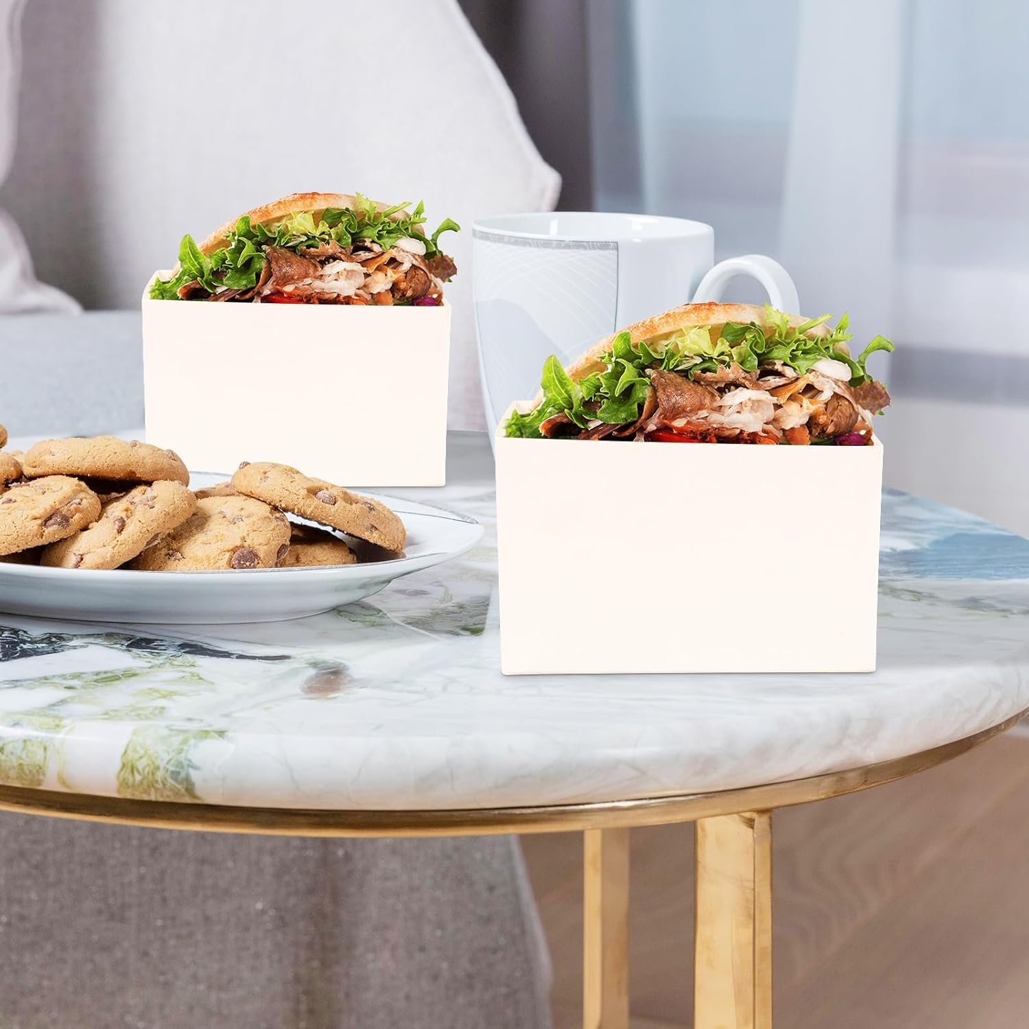 Großhandel 200 Pcs Sandwichverpackungen, individuelle Logo-Optionen, Hersteller von Take Out Lebensmittelschalen, Toast Halter für Restaurant, Picknick und Party.