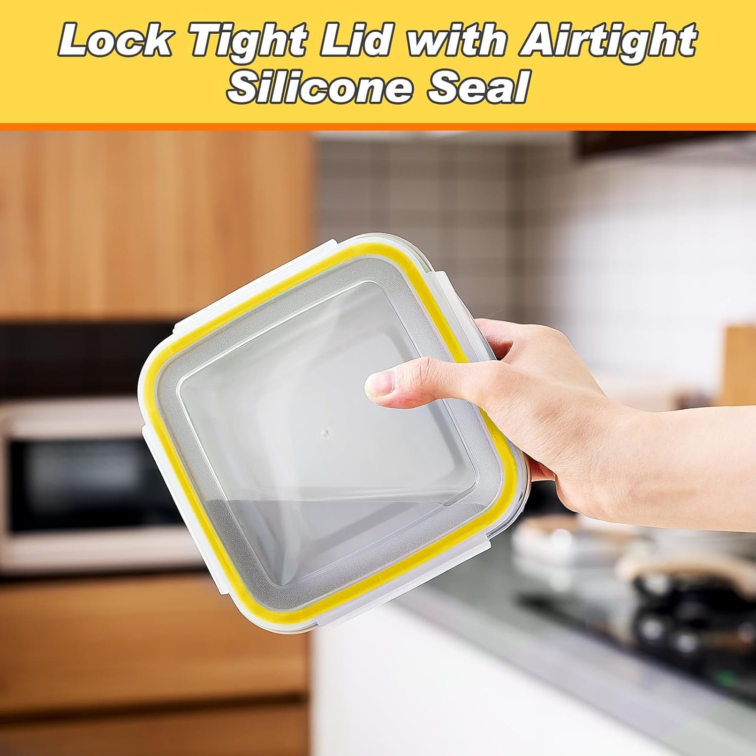 Großhandel Edelstahl-Sandwichbehälter mit Deckeln 25,4 oz, Individuelles Logo für Lunchboxen, Hersteller von luftdichten Silikonversiegelungen für Sandwiches und Snacks (Gelb)