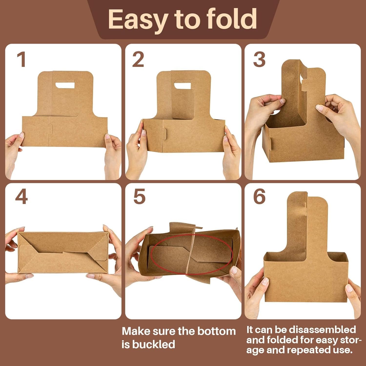 Individuelles Logo für 2 Bechertragetaschen mit Griff - 12 Stück Einweg-Pappkarton Kaffeebecherhalter tragbare Getränketräger für den Transport von heißen/kalten Getränken, ideal für die Eigenmarke, Lieferant von Food Delivery Zubehör.