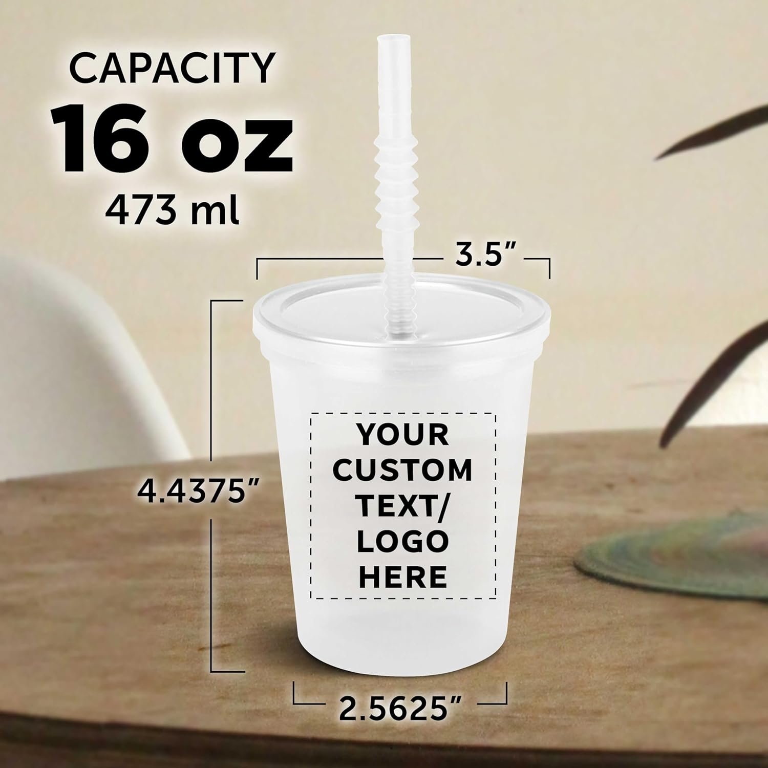 Großhandel individuell bedruckte Kunststoffbecher mit Deckel und Strohhalm 16 oz. Set von 10/50/100, perfekt für Sommer, Sportveranstaltungen, Geburtstage, Hochzeiten, Picknicks, Strand, Feiern - Hersteller für Bulk-Waren in klar.