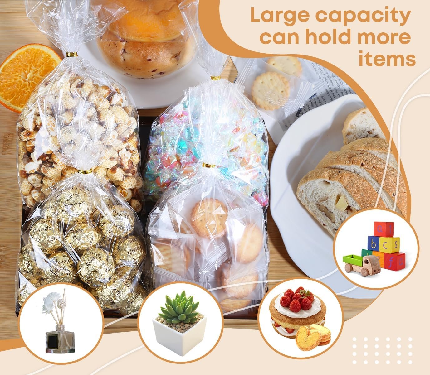 Großhandel Cellophanbeutel 100er Packung klare Geschenkbeutel 6x10 Zoll mit Krawatten für Süßigkeiten und Snacks, ideal für Geburtstagsfeiern, Hersteller von individuellen Designs für Hochzeits- und Valentinstagsmitgebsel.