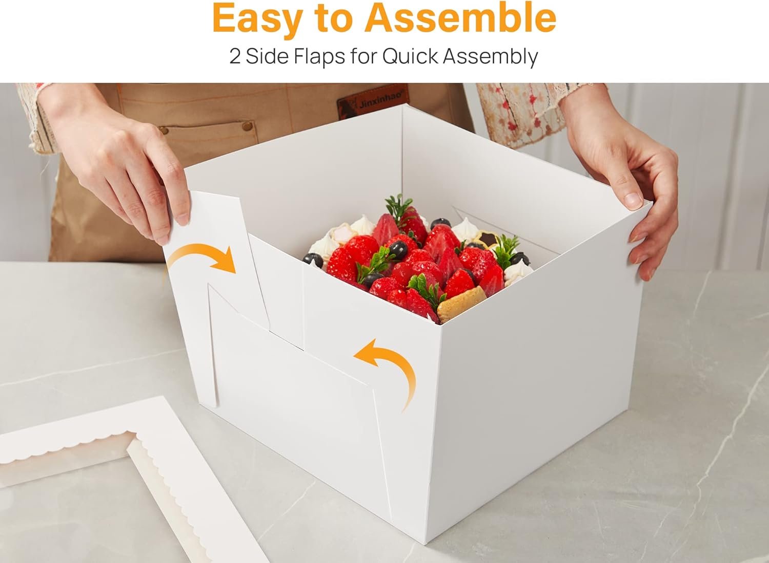 Großhandel 15 Stück Kuchenboxen, 10x10x8 Zoll hohe Kuchenbox mit Fenster, weiße Bäckereiboxen, große Kasten aus Karton für mehrschichtige Kuchen, OEM und dekorative Kuchenutensilien für Geschenke