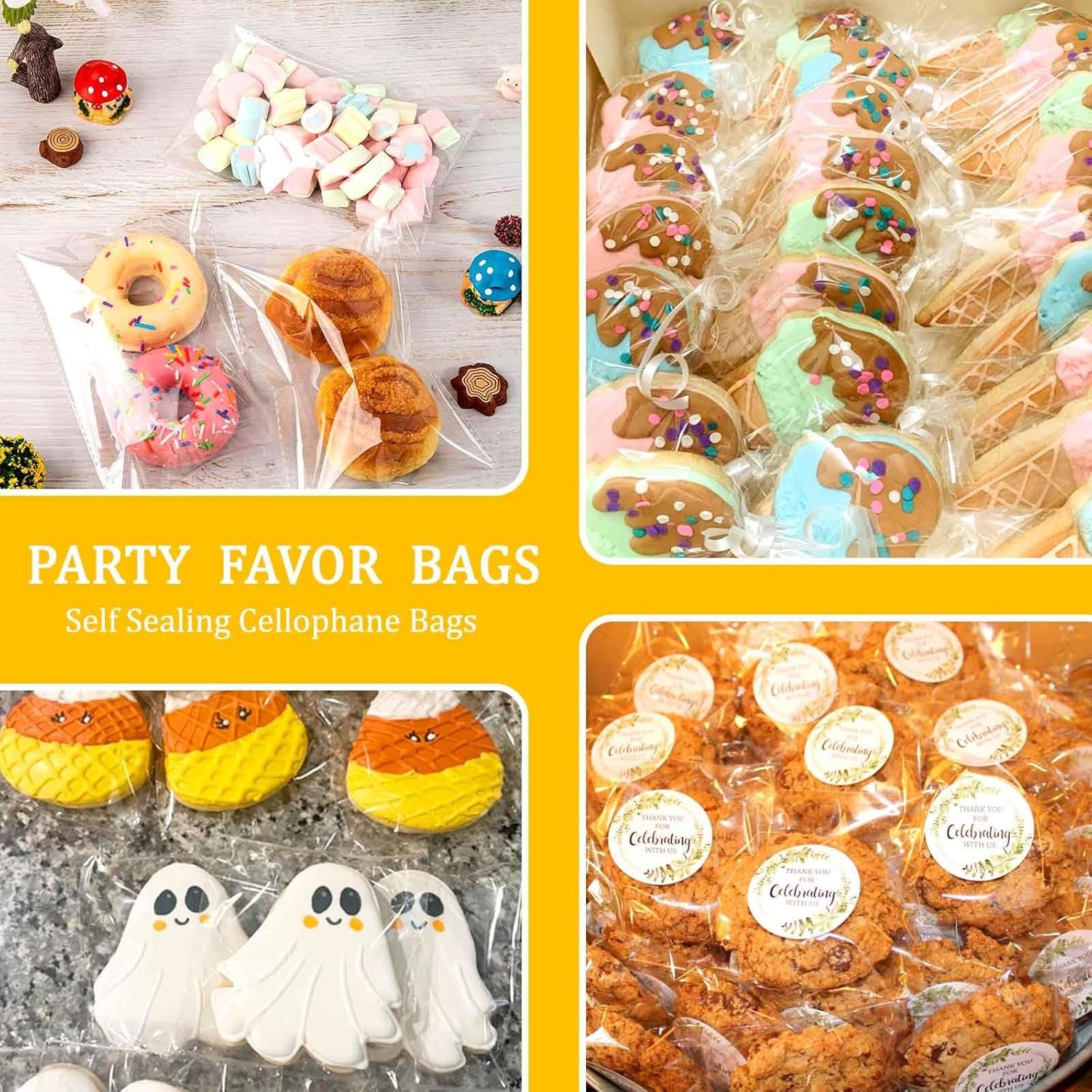 Großhandel 300 Stück klare Cellophane Tüten für Kekse, selbstverschließend, 4x6