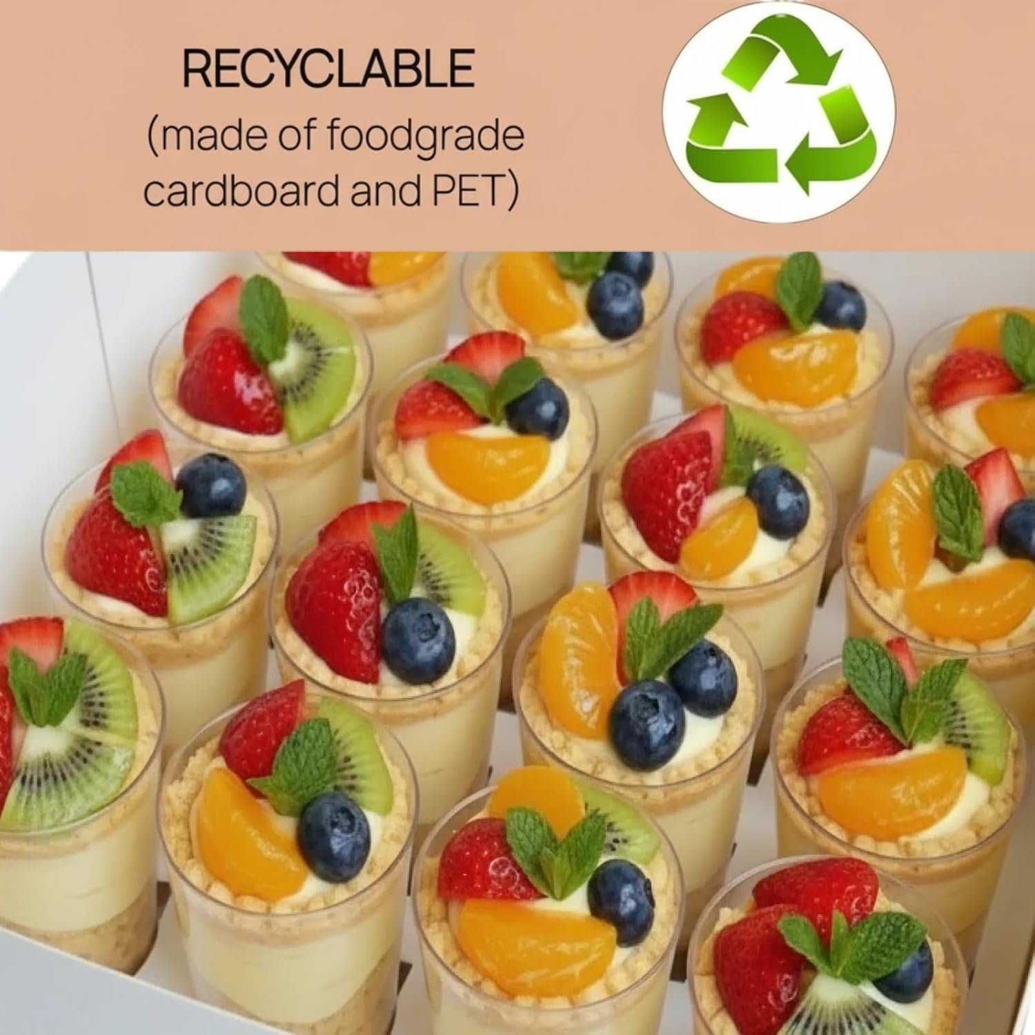 Großhandel Dessert Shooter Boxen, 10-Pack für 12 Stück 3 oz Dessert Shooter, Individuelles Logo, vom Hersteller.