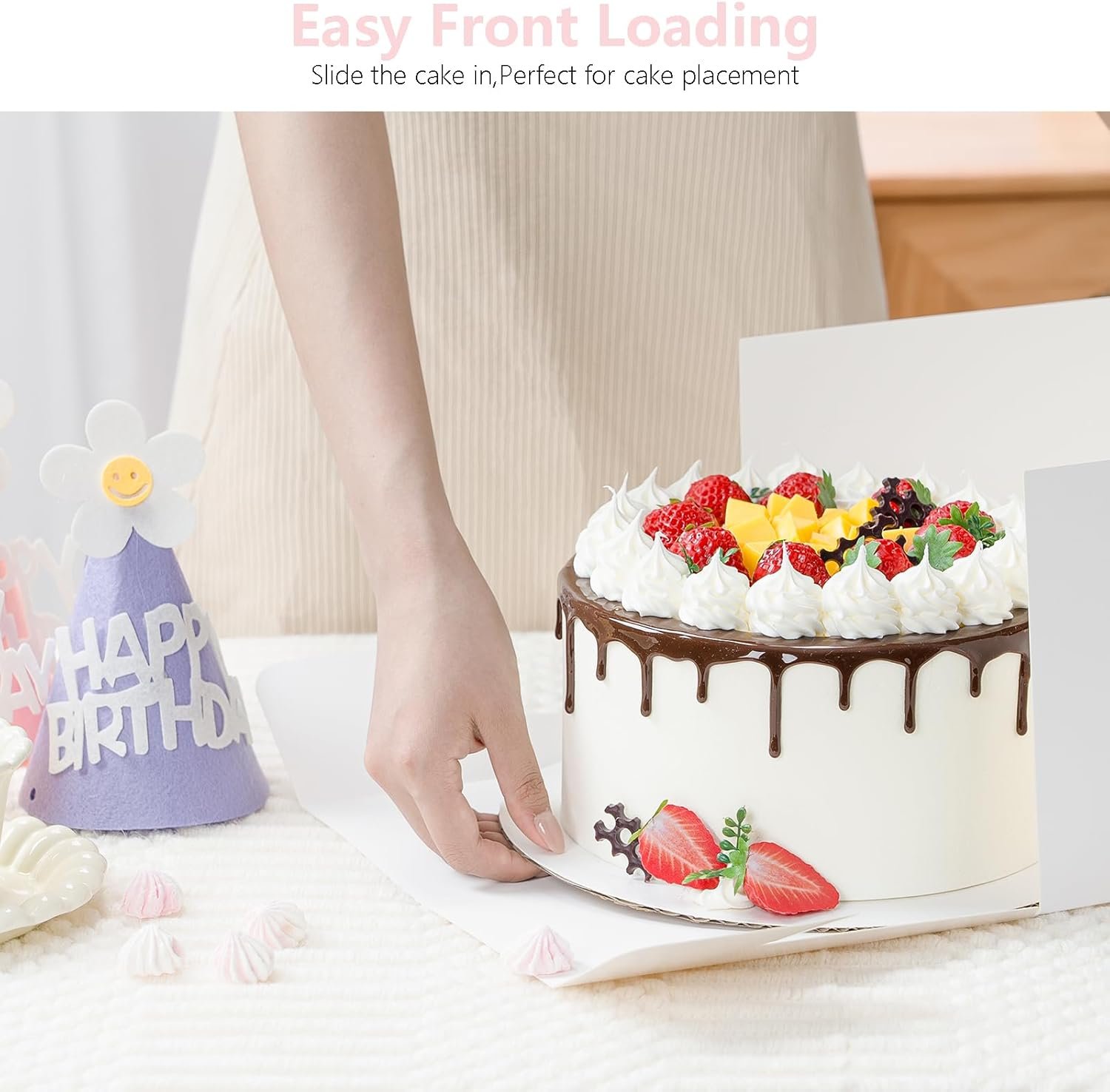 Individuelles Logo auf 3er-Pack Kuchenboxen, 10x10x8 Zoll hohe Kuchenbox mit Kuchenböden, weiße Bäckereikisten mit Fenster, Einweg-Kuchenbehälter mit Deckeln für Kuchen, Donuts, Torten, Kekse, Hochzeit, Geburtstag, Party vom Lieferant.