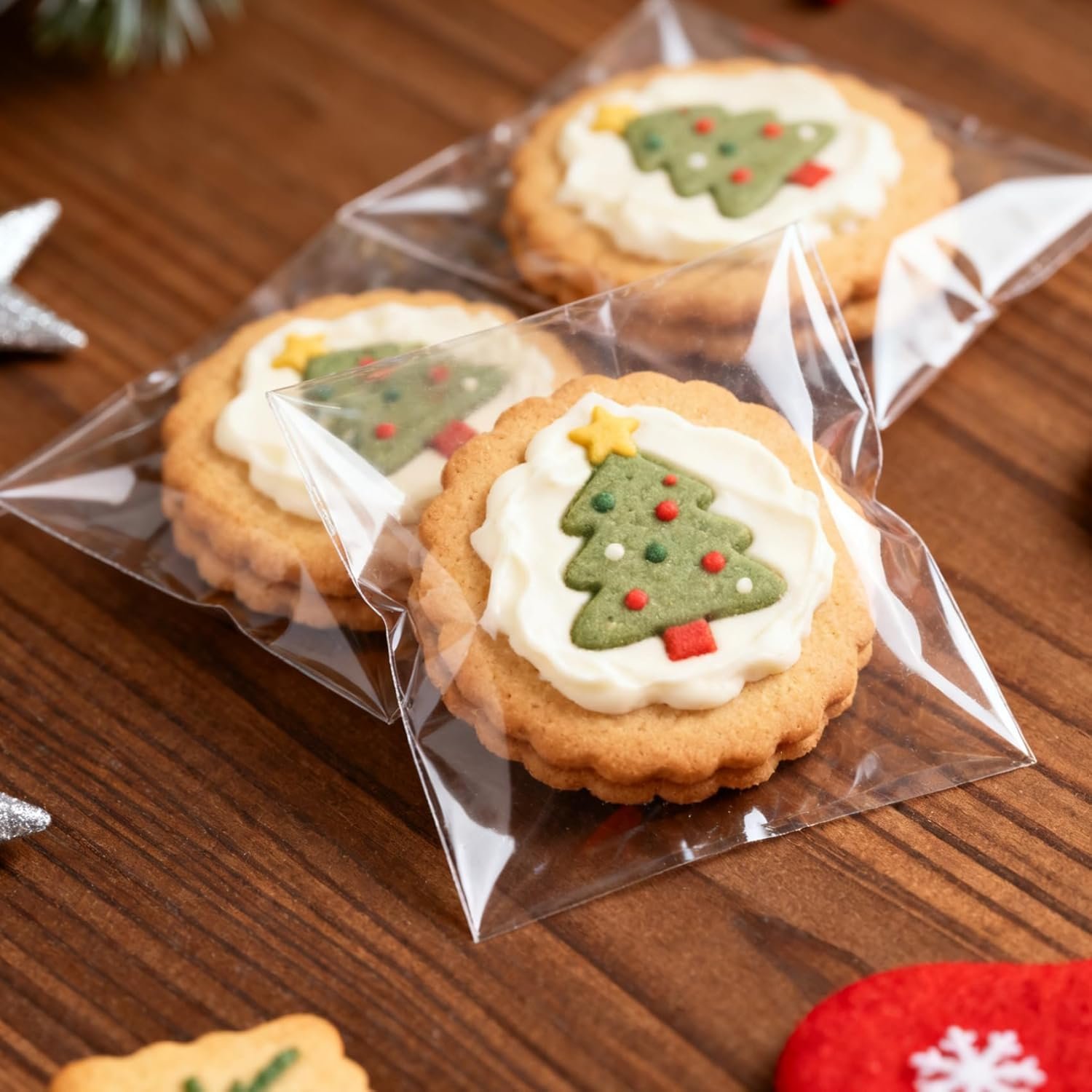 Individuelles Logo Zipper Beutel, 4x6 Zoll, 200 Stück selbstklebende Cellophan Beutel für die Verpackung von Keksen, Süßigkeiten und Produkten, ideal für Eigenmarke des Herstellers.