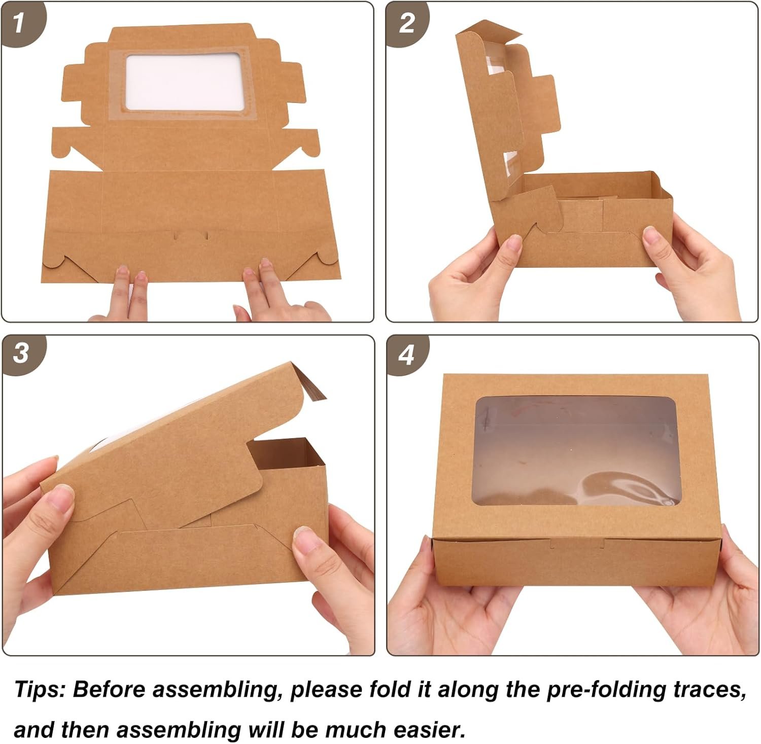 Individuelles Logo für 12 Stück braune Backboxen 8x6x2,5 Zoll mit Fenster, ideal für Cookies, Schokoladen-Erdbeeren, Donuts, Cupcakes und Muffins - Hersteller von hochwertigen Verpackungen. Individuelles Logo für 12 Stück braune Backboxen 8x6x2,5 Zoll mit Fenster, ideal für Cookies, Schokoladen-Erdbeeren, Donuts, Cupcakes und Muffins - Hersteller von hochwertigen Verpackungen.