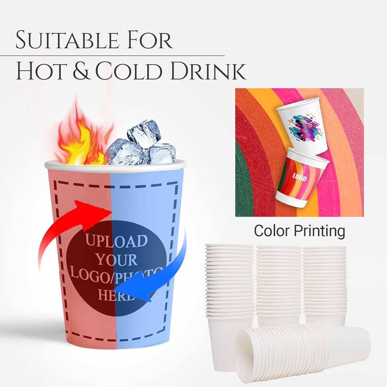 Großhandel 50er Pack individuelle Papierbecher, 8oz individuelle Einwegbecher mit Foto/Logo/Text für Firmen, Büros, Cafés, Partys und Hochzeiten, Hersteller für maßgeschneiderte Lösungen, Eigenmarke verfügbar