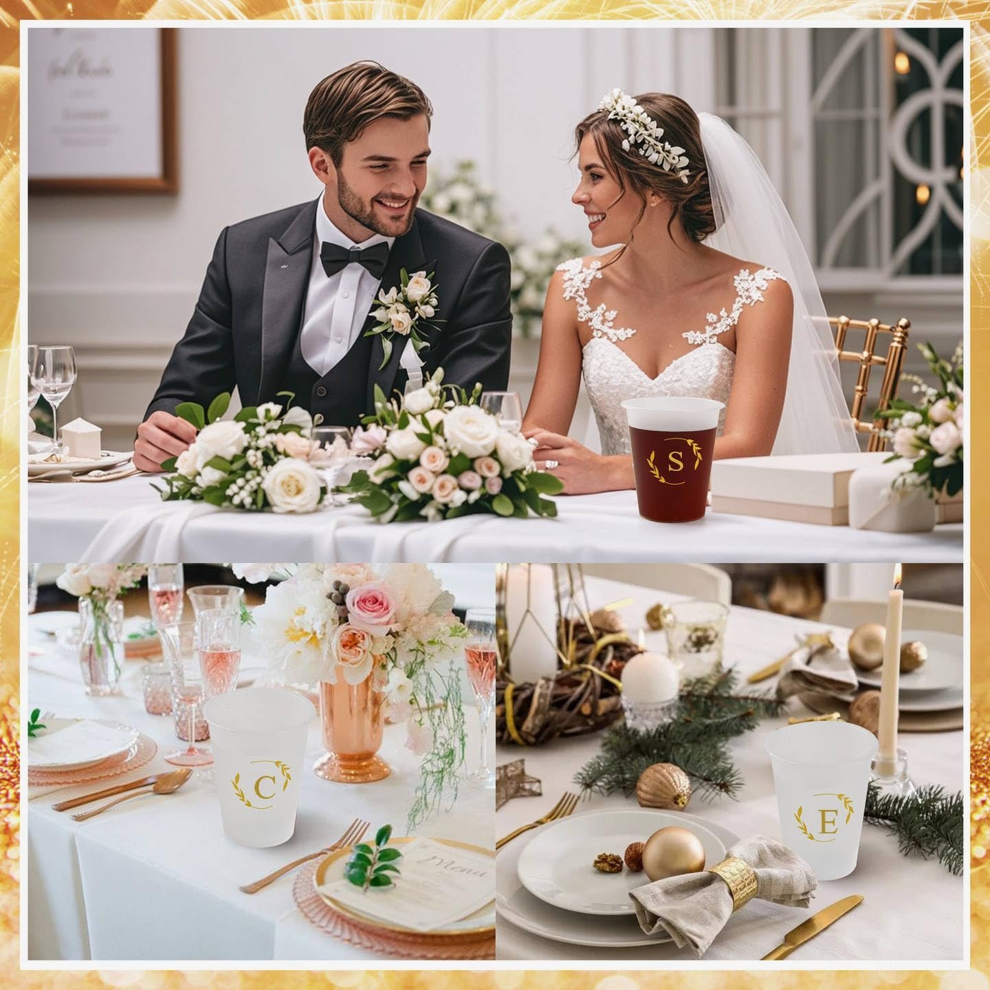 Großhandel personalisierte 12 oz Plastikbecher mit Monogramm für Hochzeiten, Baby Shower und Geburtstagsfeiern - OEM, individuell gestaltet, Hersteller für individuelle Anfertigungen (B)