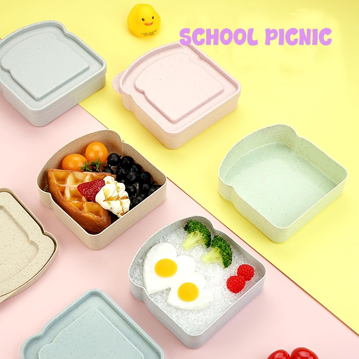 Großhandel 4 Toastform Sandwichboxen 14Oz wiederverwendbare Brotdosen für Erwachsene mit individuellem Logo, Hersteller für Mikrowellenheizung und Gefrieraufbewahrung.