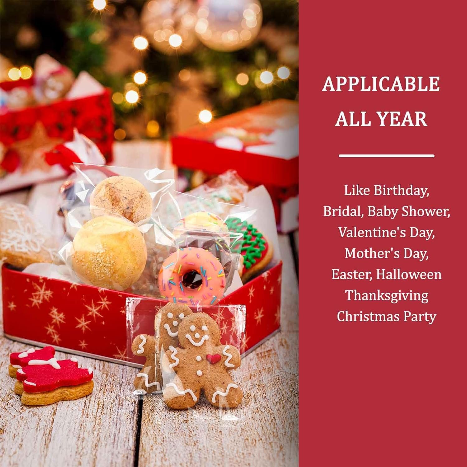 Großhandel 300 Stück klare Cellophane Tüten für Kekse, selbstverschließend, 4x6