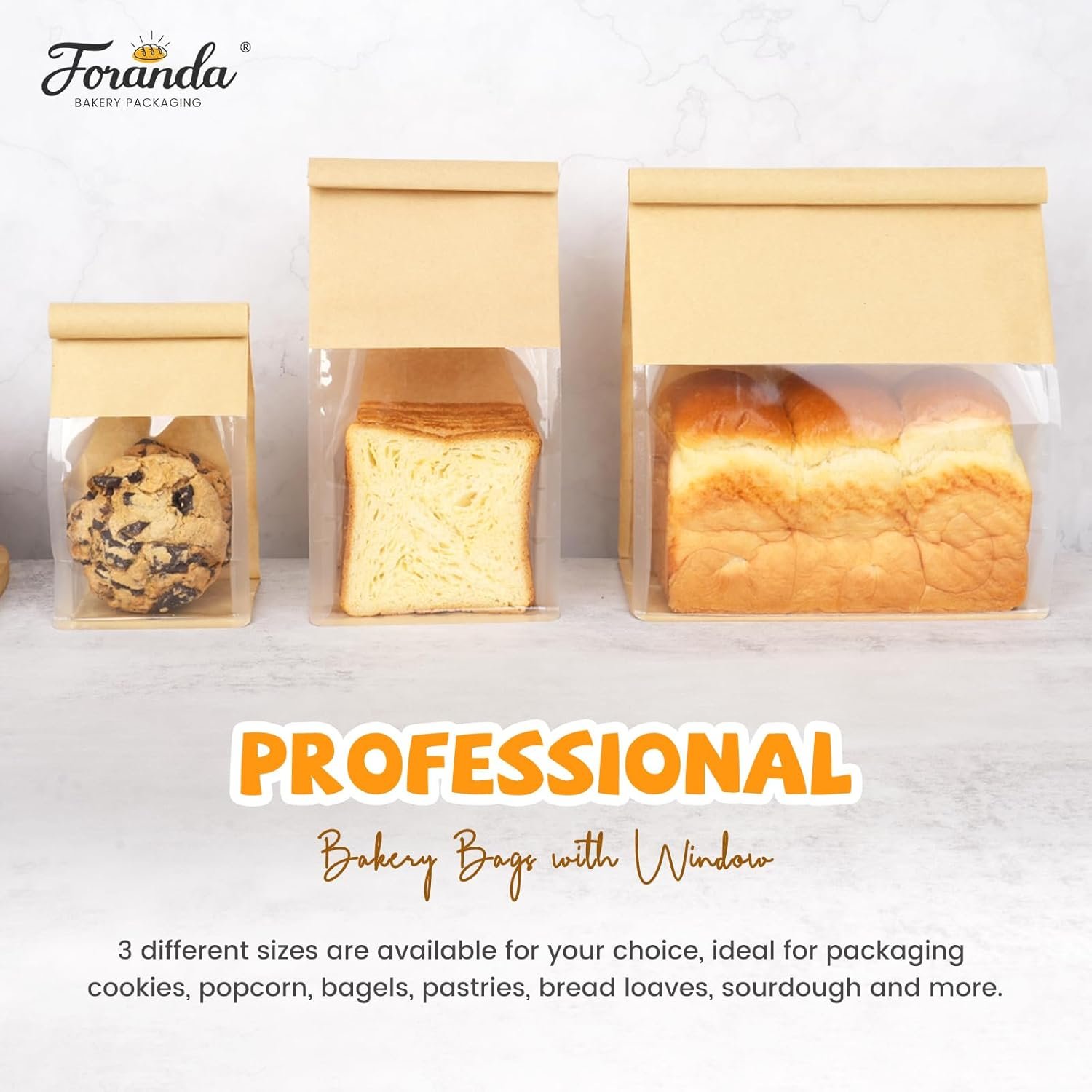 Großhandel 50 Pack Verpackungsbeutel für Kekse, 3,9x3,1x8,2 Zoll kleine Backwarenbeutel mit Fenster, Hersteller für wiederverwendbare Papierbeutel mit Zippverschluss und sich selbst aufstellend, OEM für Geschenke und Verkauf von gebackenen Waren
