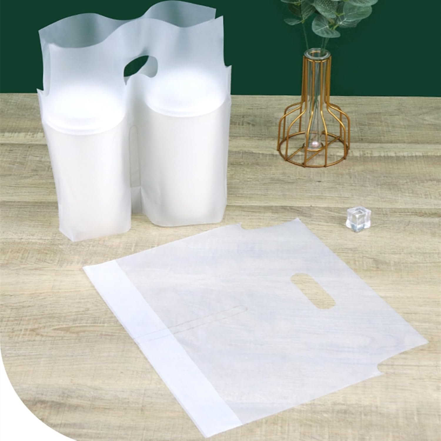 Großhandel 200 Pack Trinkbeutel, 2 Tassen Getränkehalter für die Lieferung, 12