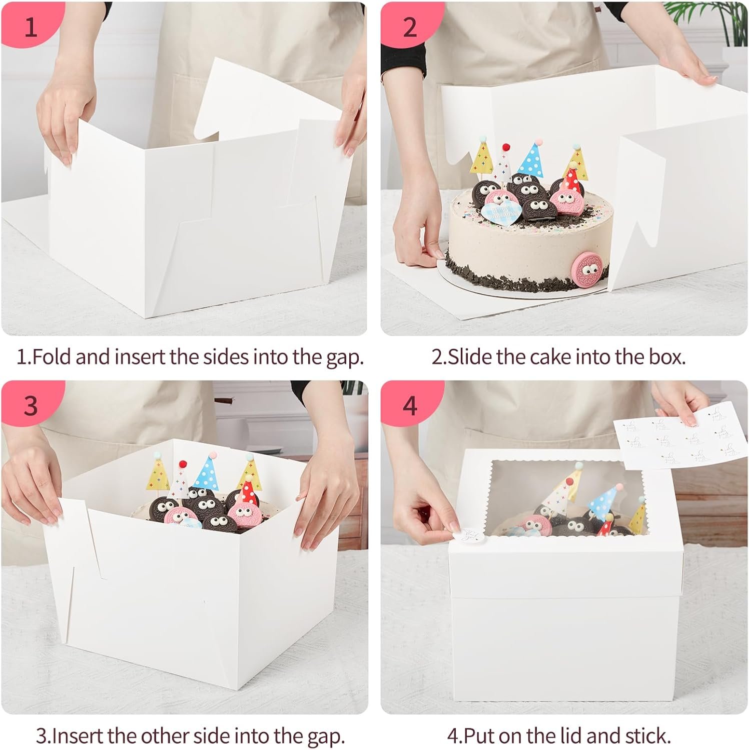 Großhandel 2er Set Tortenboxen 10 x 10 x 8 Zoll, Einweg-Tortenbehälter mit Lids und Fenster, individuell gestaltbar mit eigenem Logo für Hochzeit, Geburtstag, Party, hergestellt von einem zuverlässigen Lieferanten. Großhandel 2er Set Tortenboxen 10 x 10 x 8 Zoll, Einweg-Tortenbehälter mit Lids und Fenster, individuell gestaltbar mit eigenem Logo für Hochzeit, Geburtstag, Party, hergestellt von einem zuverlässigen Lieferanten.