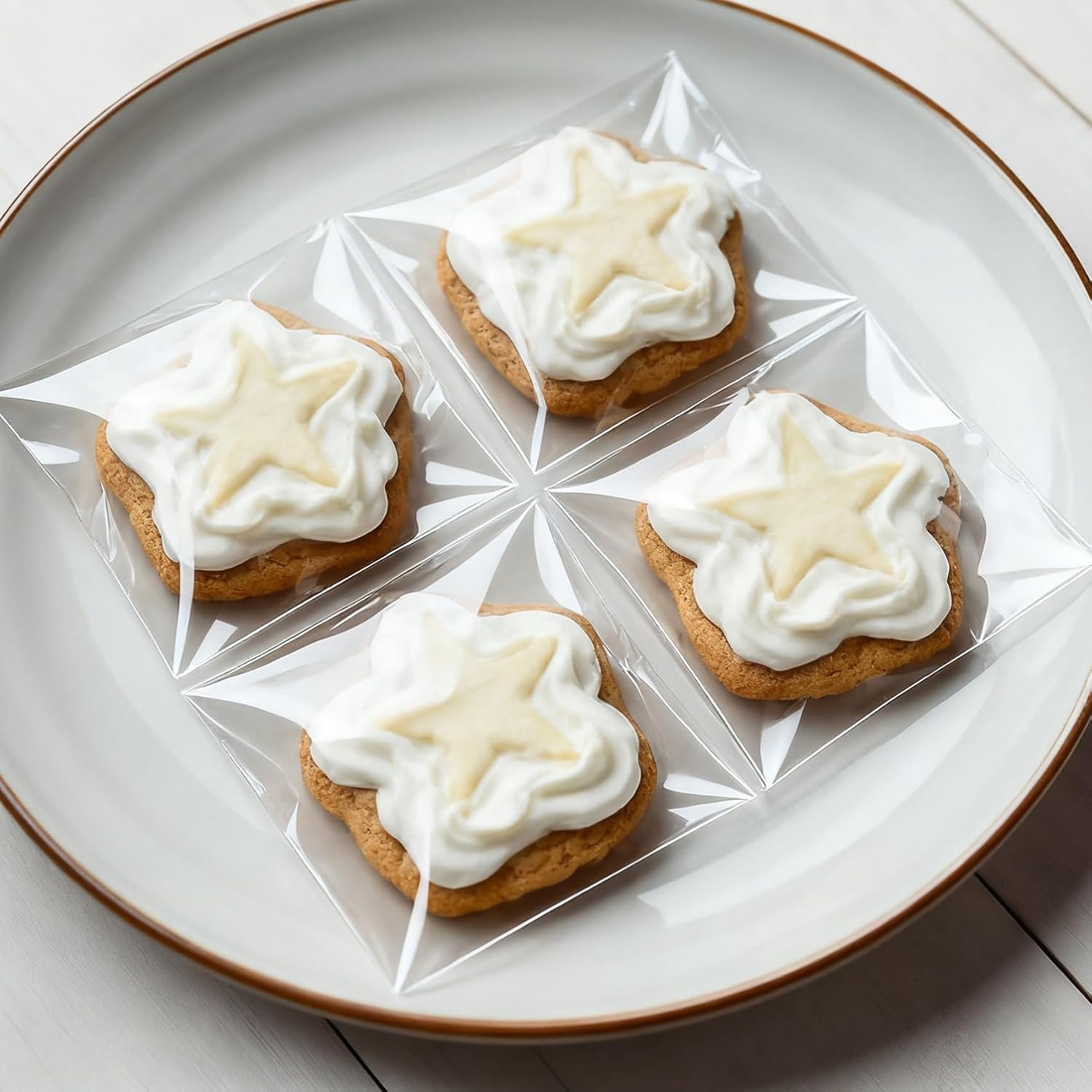 Individuelles Logo Zipper Beutel, 4x6 Zoll, 200 Stück selbstklebende Cellophan Beutel für die Verpackung von Keksen, Süßigkeiten und Produkten, ideal für Eigenmarke des Herstellers.