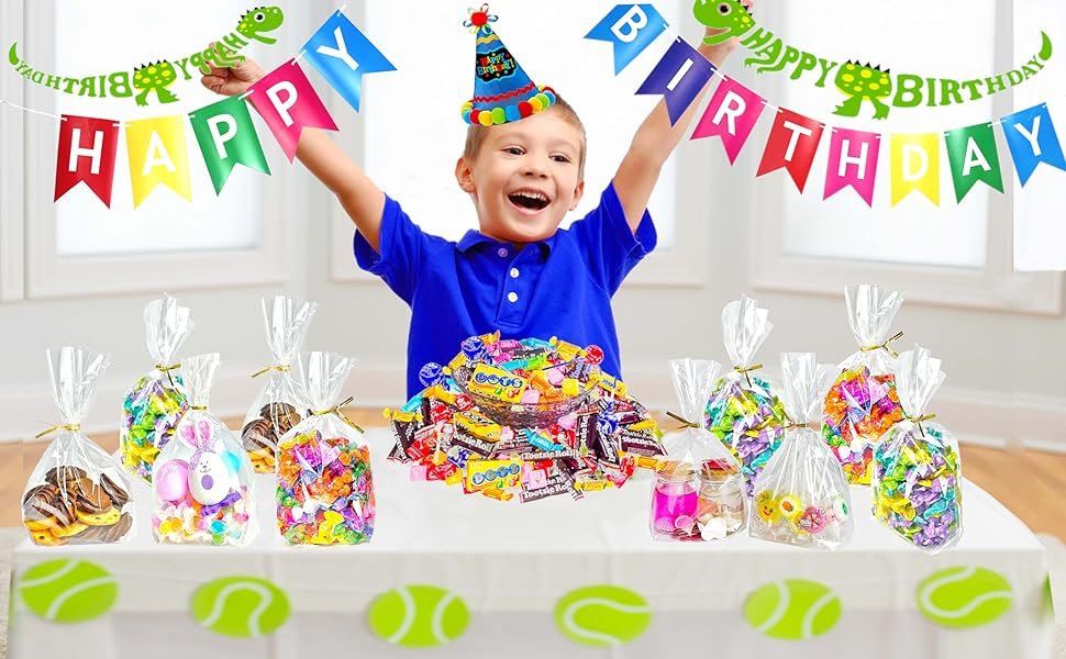 Großhandel Cellophane Treat Bags 6x9 Inch, 50 Pack klare Goodie Bags mit Bodenfalten für Stand-Up Display, kleine Plastiktüten für Cookies, Süßigkeiten, Partygeschenke, Popcorn, individuelles Logo, inklusive 50 goldene Bänder.