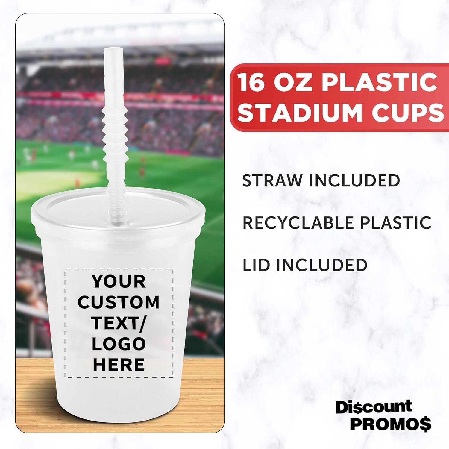 Großhandel individuell bedruckte Kunststoffbecher mit Deckel und Strohhalm 16 oz. Set von 10/50/100, perfekt für Sommer, Sportveranstaltungen, Geburtstage, Hochzeiten, Picknicks, Strand, Feiern - Hersteller für Bulk-Waren in klar.