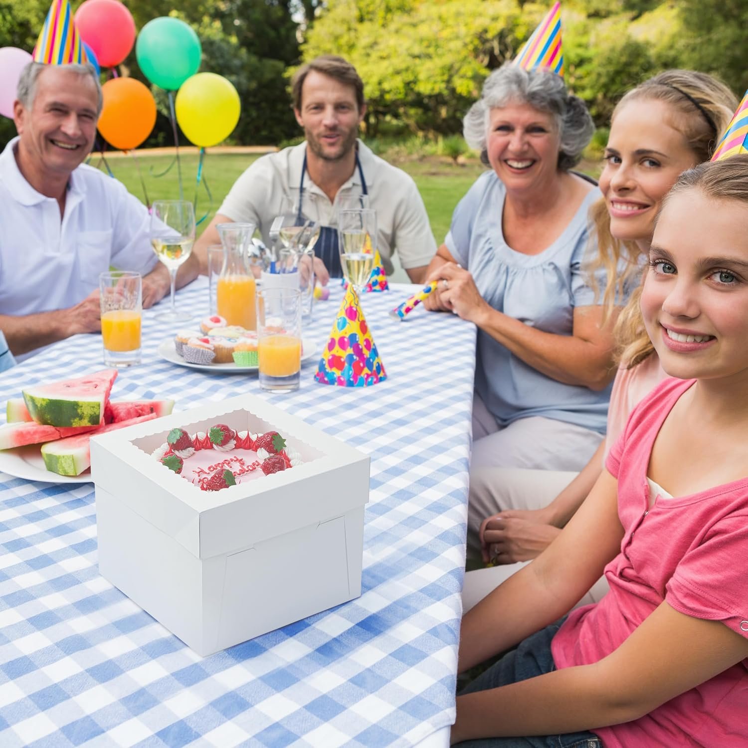 Individuelles Logo auf 3er-Pack Kuchenboxen, 10x10x8 Zoll hohe Kuchenbox mit Kuchenböden, weiße Bäckereikisten mit Fenster, Einweg-Kuchenbehälter mit Deckeln für Kuchen, Donuts, Torten, Kekse, Hochzeit, Geburtstag, Party vom Lieferant.