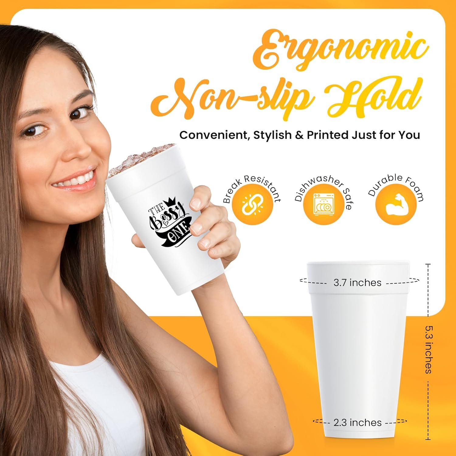 Großhandel individuelle Schaumstoffbecher mit bedrucktem Logo und Text, personalisierte Schaumstoffbecher für Partys, Hochzeiten und Veranstaltungen (16oz-50 Stück) von unserem Hersteller.