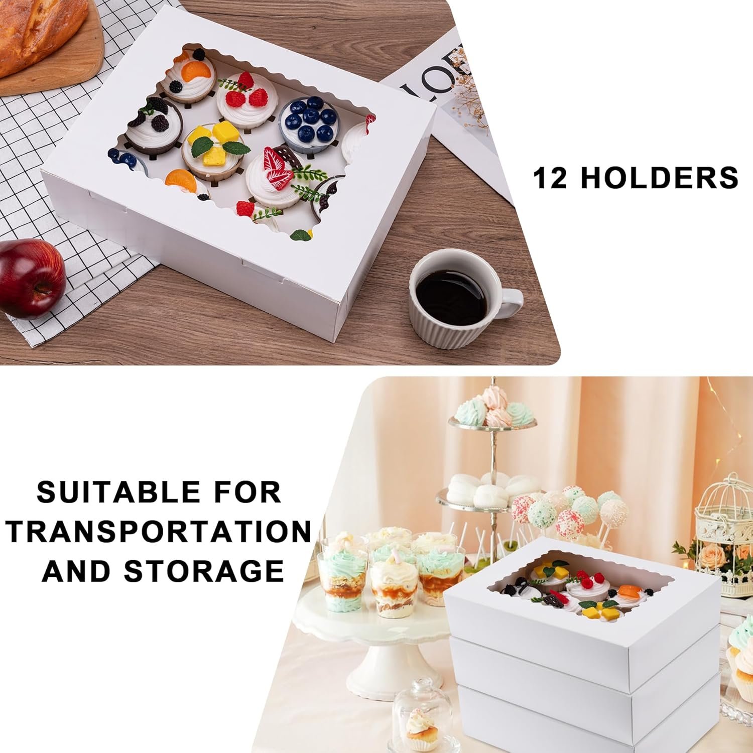 Großhandel 6er Cupcake Boxen - Überzeugen Sie mit 12er Kapazität, lebensmittelechten Cupcake Haltern mit Fenster für einfache Präsentation und Transport - Perfekt für Desserts und individuelle Logos, hergestellt von einem zuverlässigen Lieferanten.