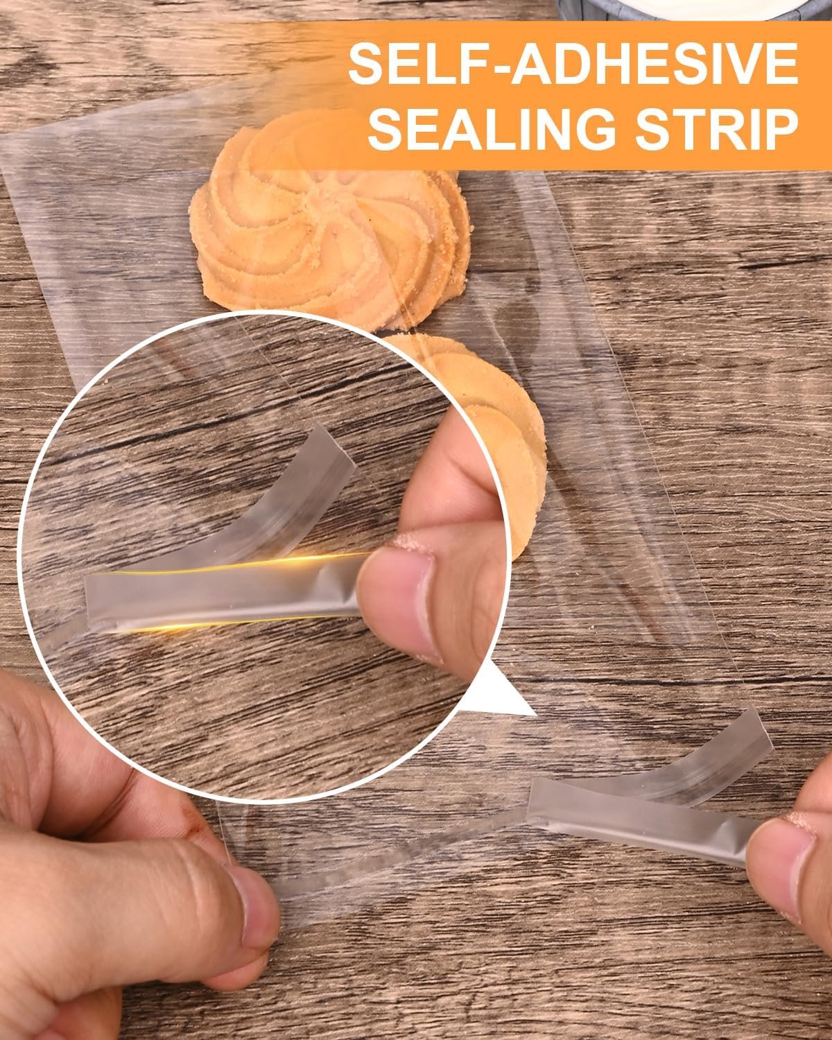 Individuelles Logo für 300 Stück selbstklebende Cookie-Beutel, 4x6 Zoll selbstschließend transparente Zellophanbeutel, wiederverwendbare Zellophantüten für Verpackungen, Geschenke, Süßigkeiten, Lebensmittel vom Hersteller