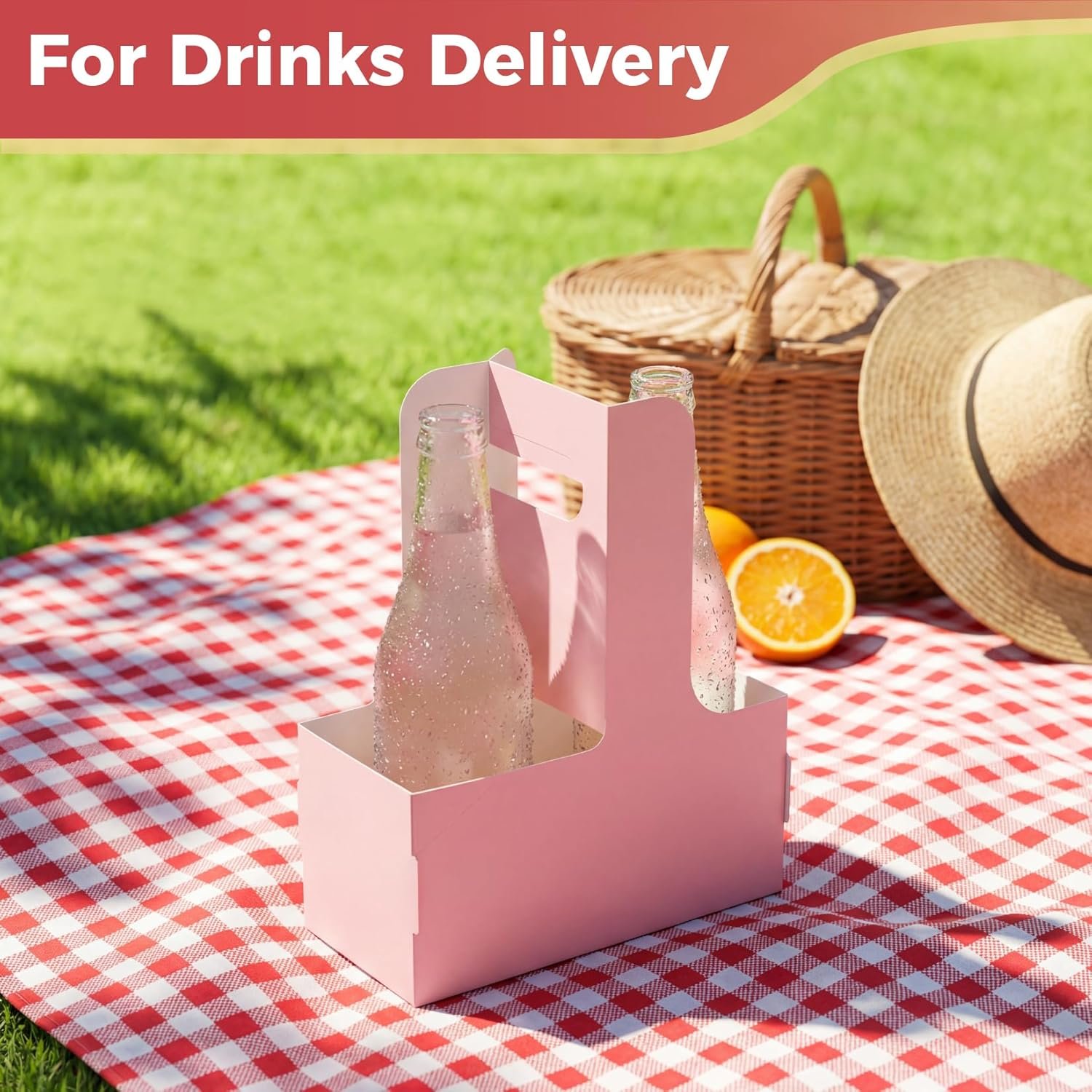 Großhandel 12 Stück Tragbarer Getränketräger für 2 Becher - Faltbarer Pappbecherhalter für heiße/kalte Getränke mit Handle, Lieferant für individuelle Logos, OEM und Großmenge für Food-Delivery-Zubehör